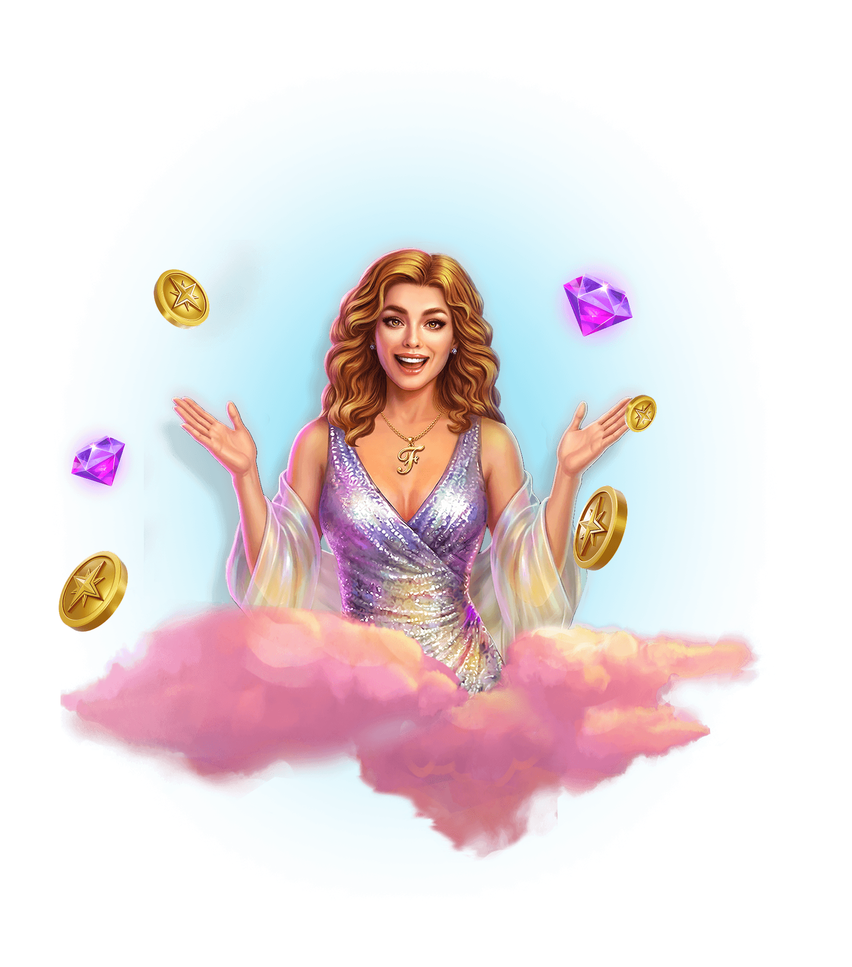 A woman representing Fortune's Ultimate Slots
